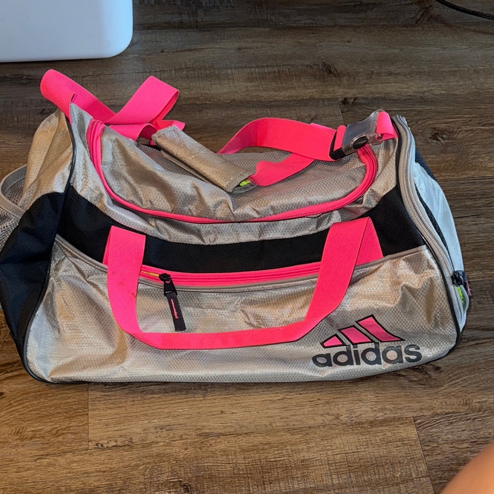 Adidas Women's Gold and Pink Duffel Bag